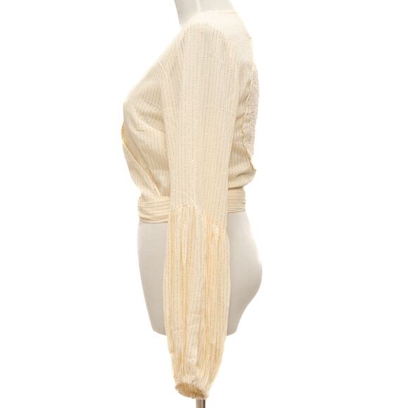 Raga Off White Jaya Wrap Crop Top Size Medium - Picture 2 of 12